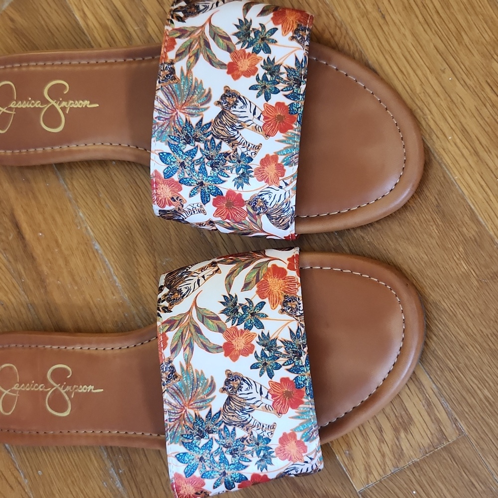 Jessica Simpson Jungle Floral Slide Sandals - Picture 3 of 8
